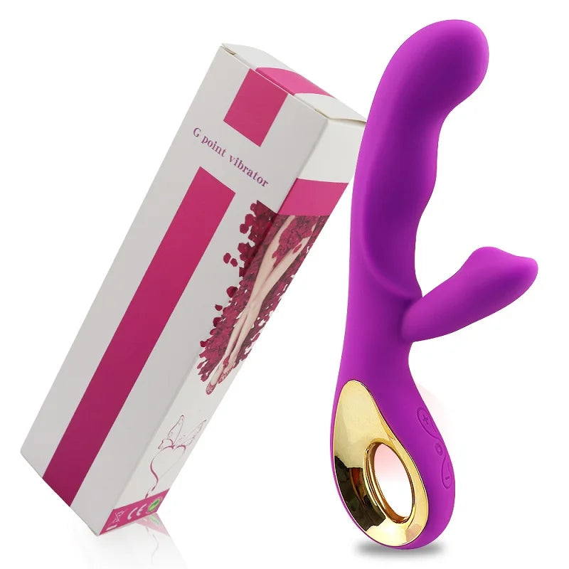 Dual-Motor Rabbit Massager with Curved Design