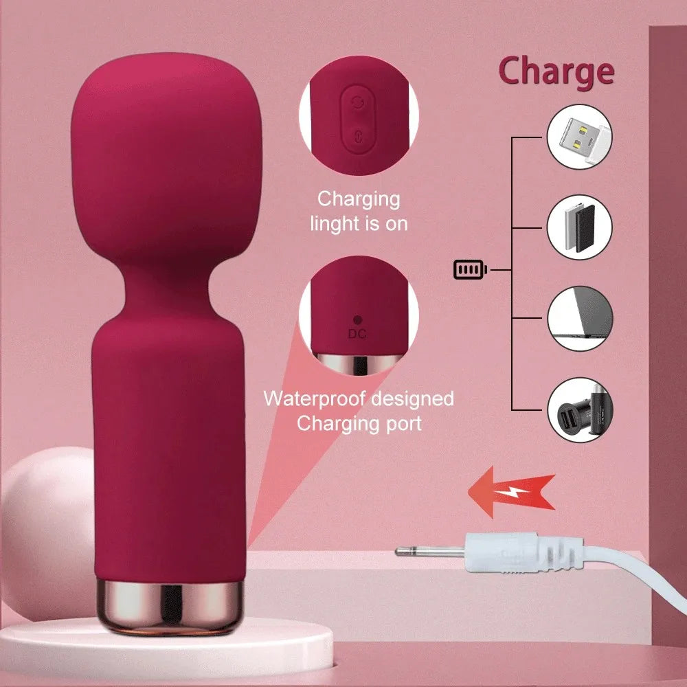 Mini Rechargeable Wand Massager with Flexible Head