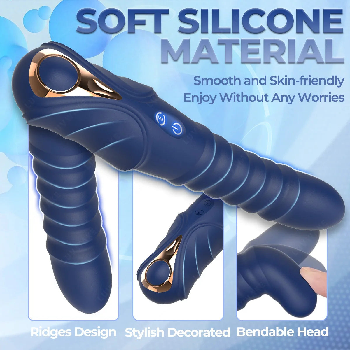 3-Mode Telescopic Vibrating Massager with 10 Frequencies
