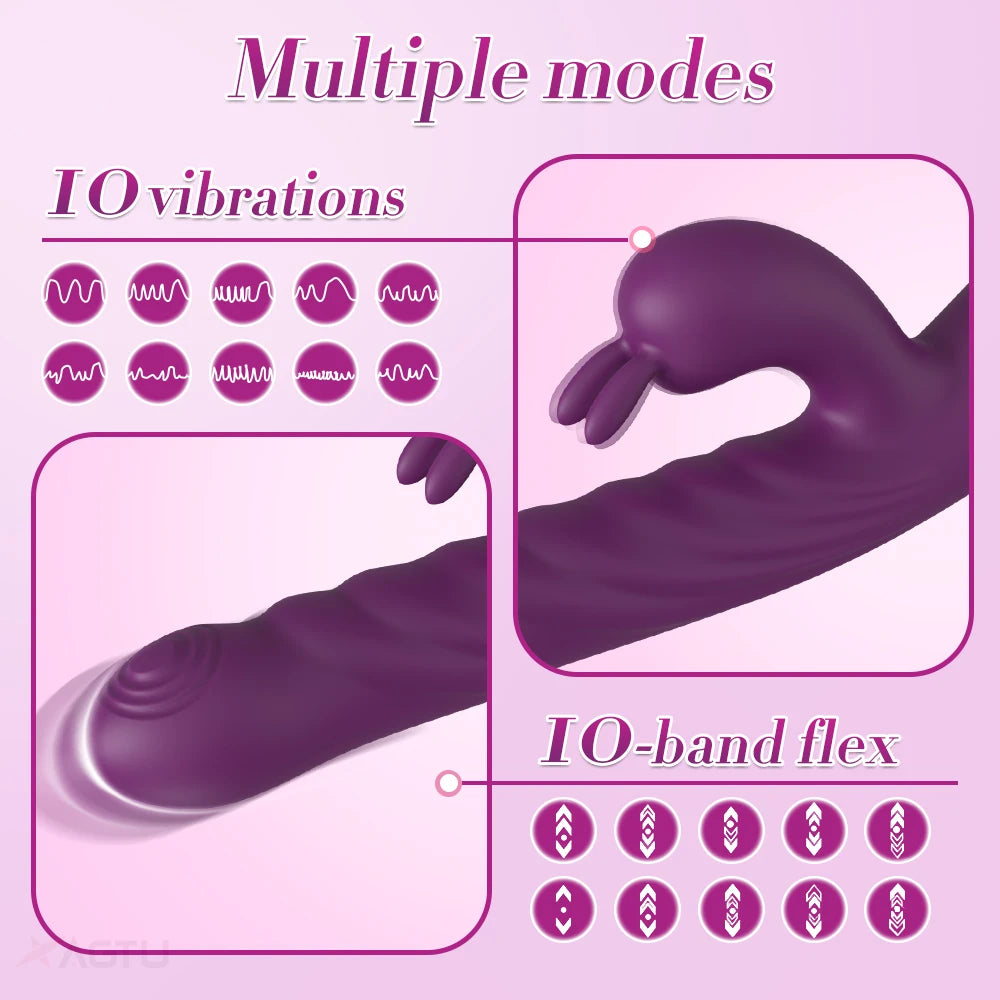 Thrusting Rabbit Massager with 20 Vibration Modes