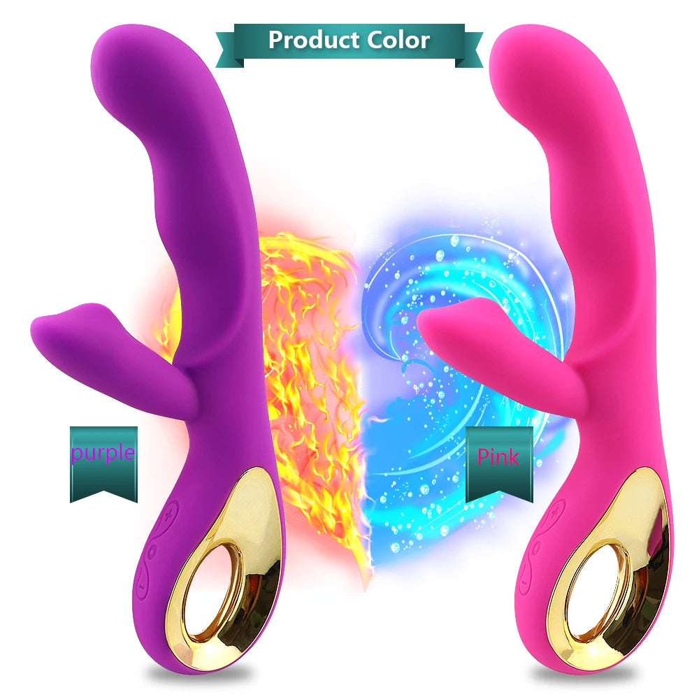 Dual-Motor Rabbit Massager with Curved Design