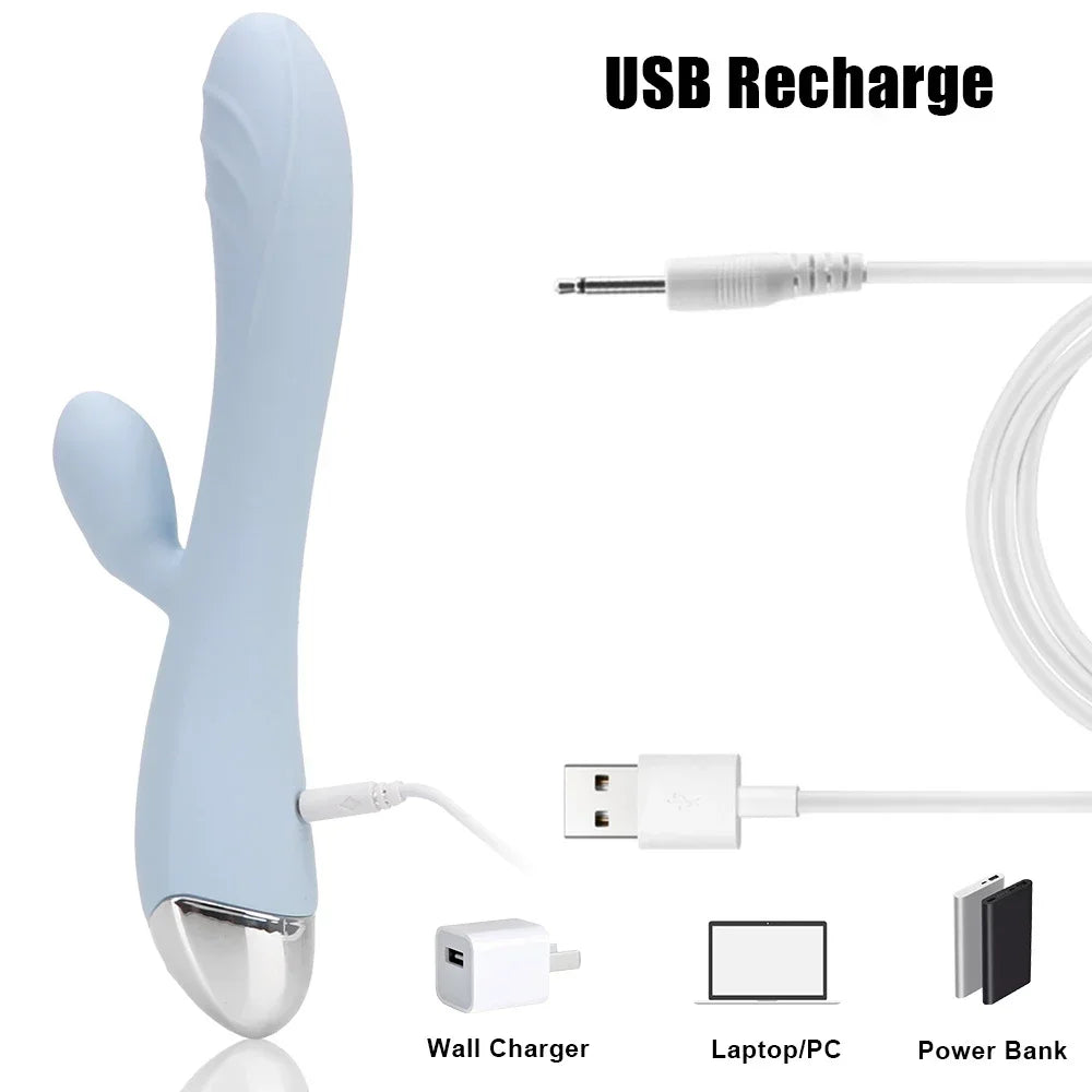 Rechargeable Rabbit Massager with 10 Vibration Modes