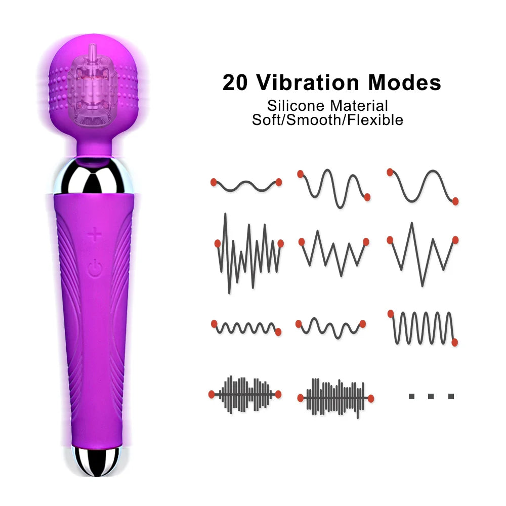 Rechargeable Wand Massager with Textured Flexible Head