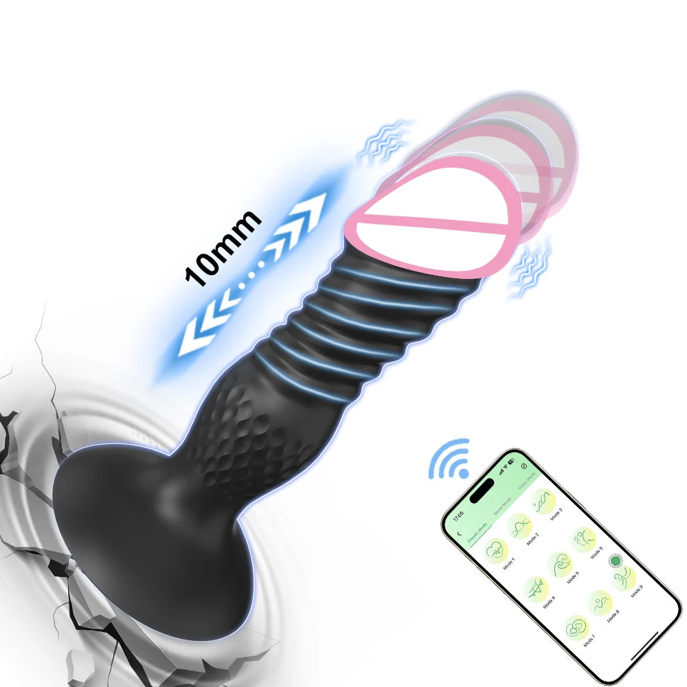 2-in-1 App-Controlled Vibrating Plug with 10 Modes