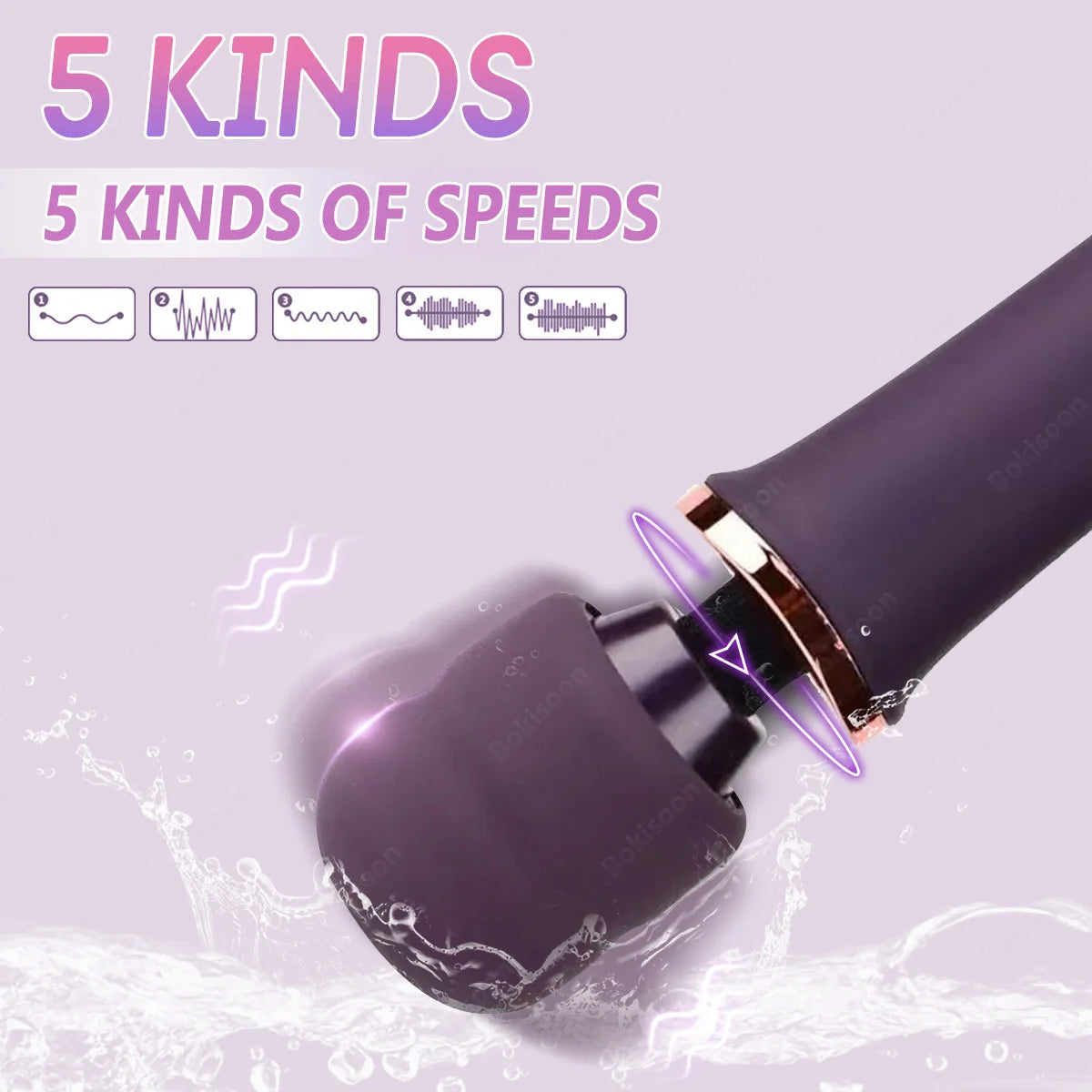 Rechargeable Wand Massager with 10 Vibration Modes
