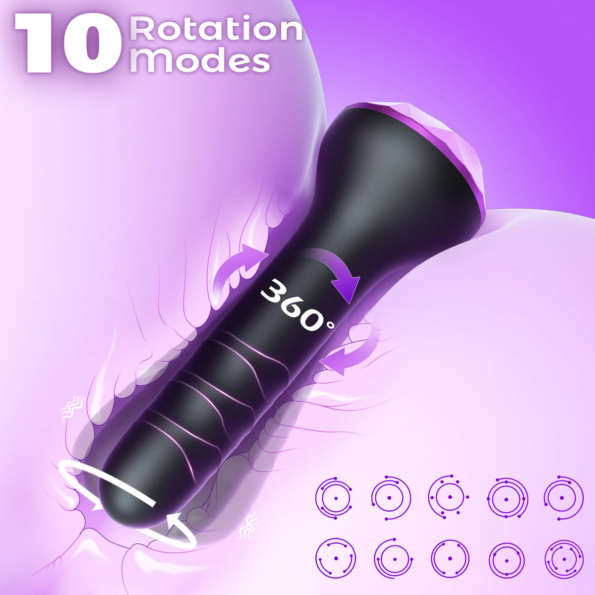 360° Rotating Vibrating Plug with 10 Modes
