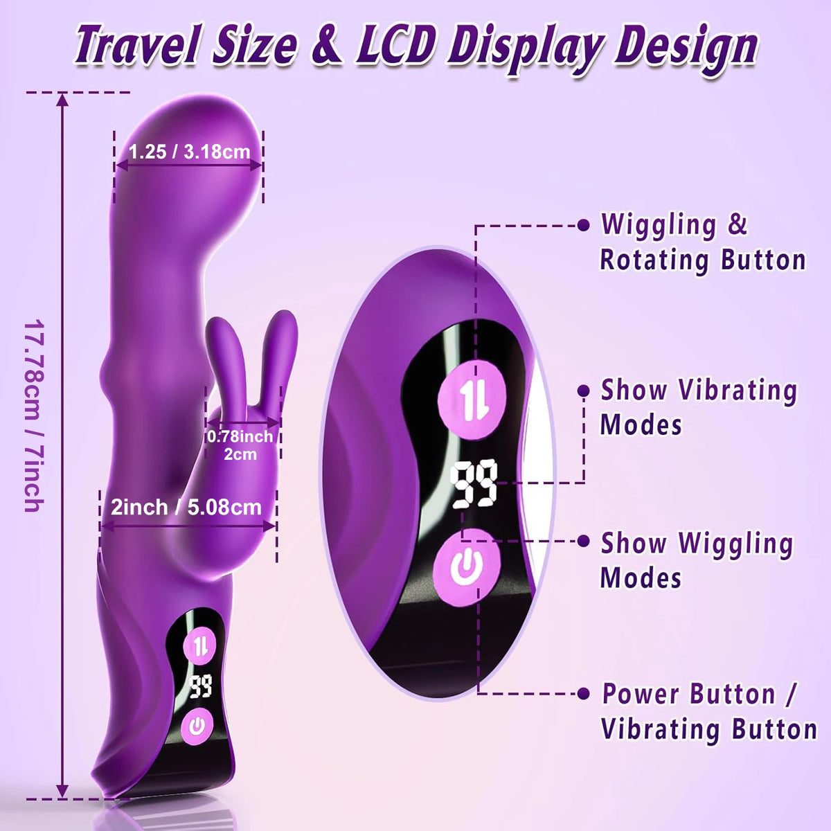 3-in-1 Swing Rabbit Massager with Digital Display