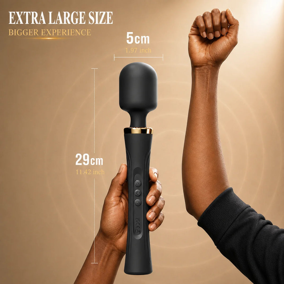 Extra-Large Rechargeable Wand Massager – 29 cm