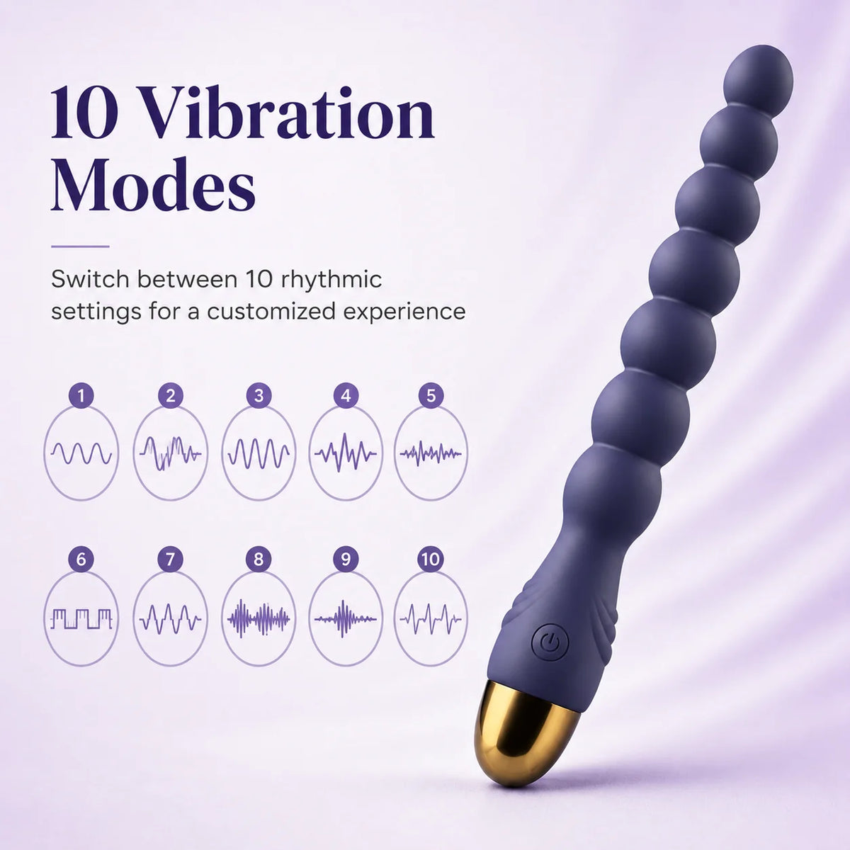 Beaded Vibrating Massager with 10 Vibration Modes