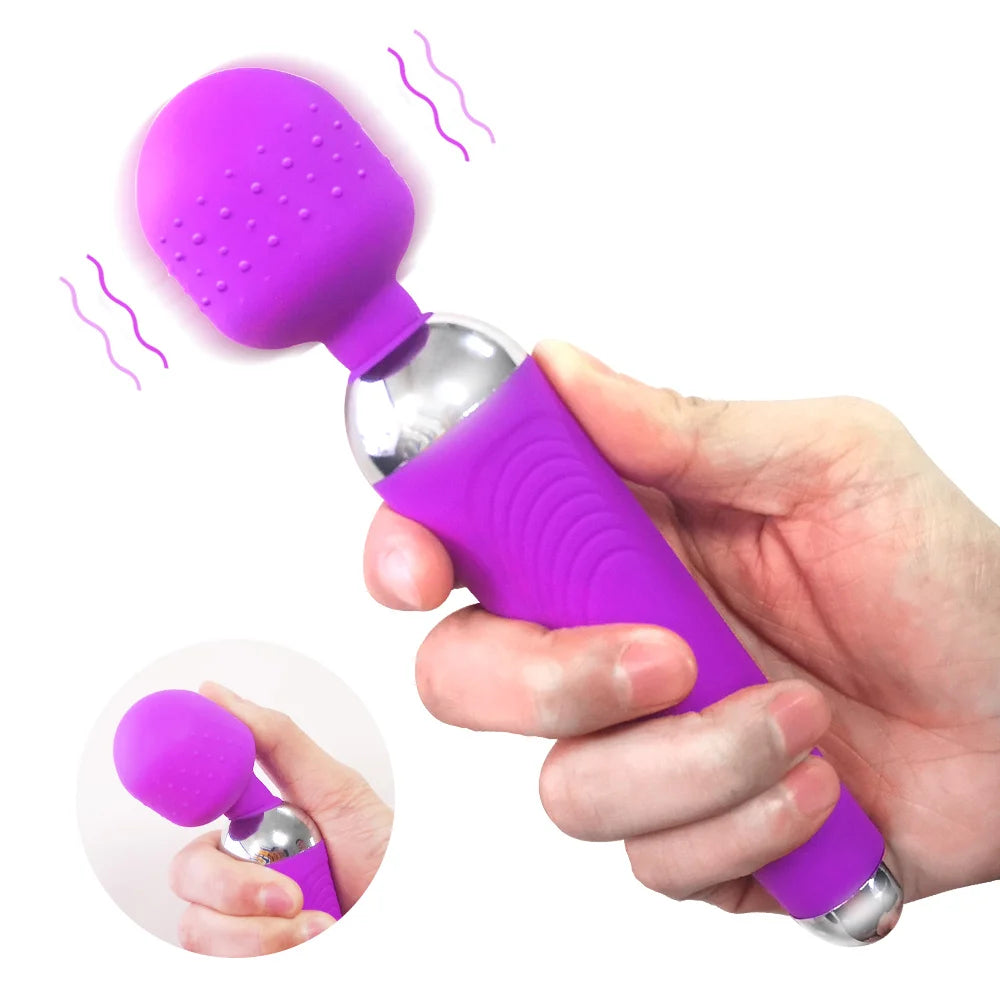 Rechargeable Wand Massager with Textured Flexible Head